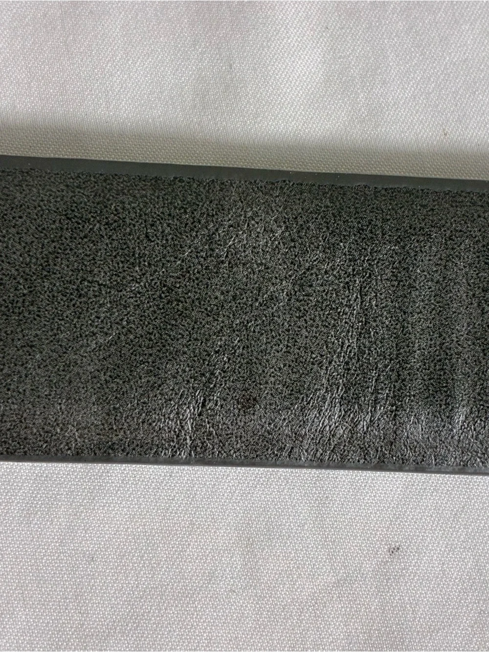 Womens belt Vince Camuto 40” long gray leather silver buckle plus triple ring
